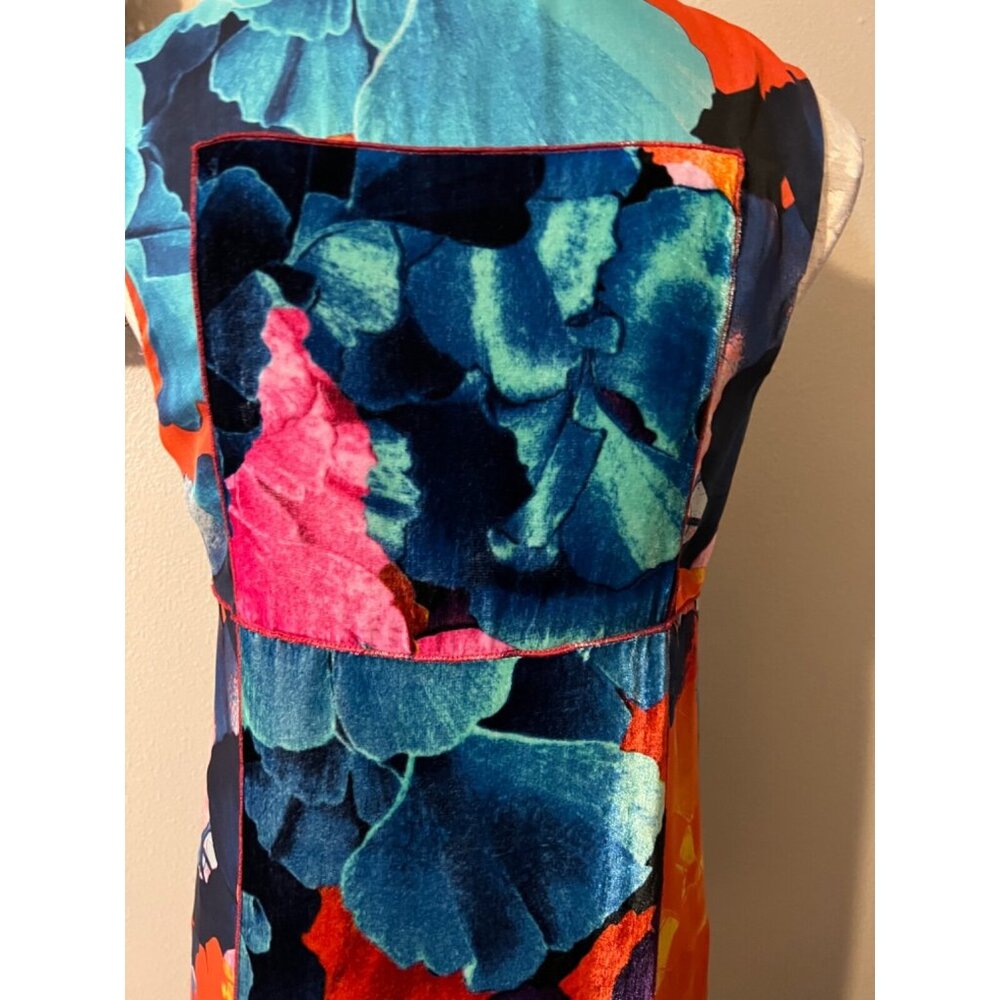 Anthropologie Leifstodottir Dress 8 Silk Blend Sleeveless Mixed Media Colorful - Picture 8 of 13